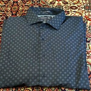 CACTUS MAN RICKY SINGH POLKA DOT BUTTON UP MENS SHIRT. BLUE SIZE XXXL